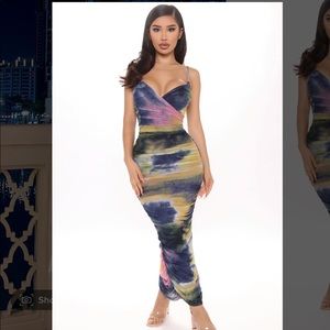Fashion Nova Me Before You Tie Dye Maxi Dress Size Medium